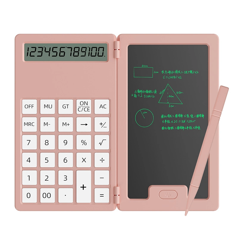 Design Mini Calculatrice 12 chiffres Outils d'apprentissage Calculatrice de bloc-notes pliable