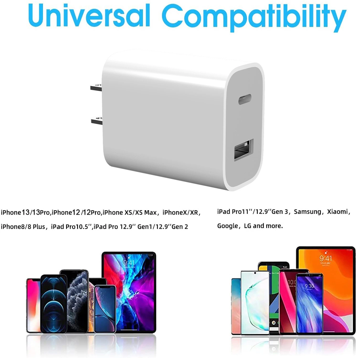 Us/UK/bouchon de l'UE Chargeur de téléphone portable PD 20W QC3.0 Chargeur téléphone USB 20W Chargeur Mobile pour Samsung iPhone Huawei Xiaomi gros Accessoires de téléphone mobile