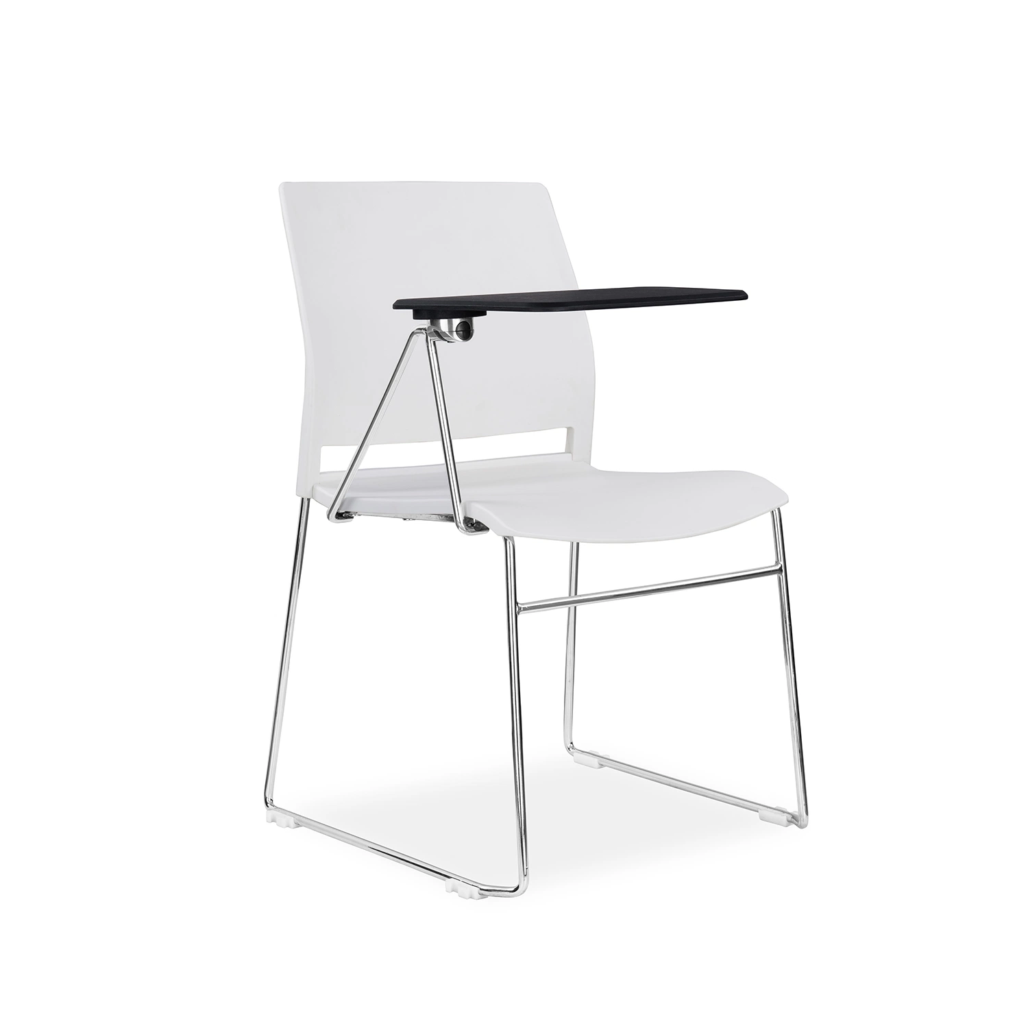 Modern White Office Training Chairs with PP Writing Table Board for School Meeting and Conference Room