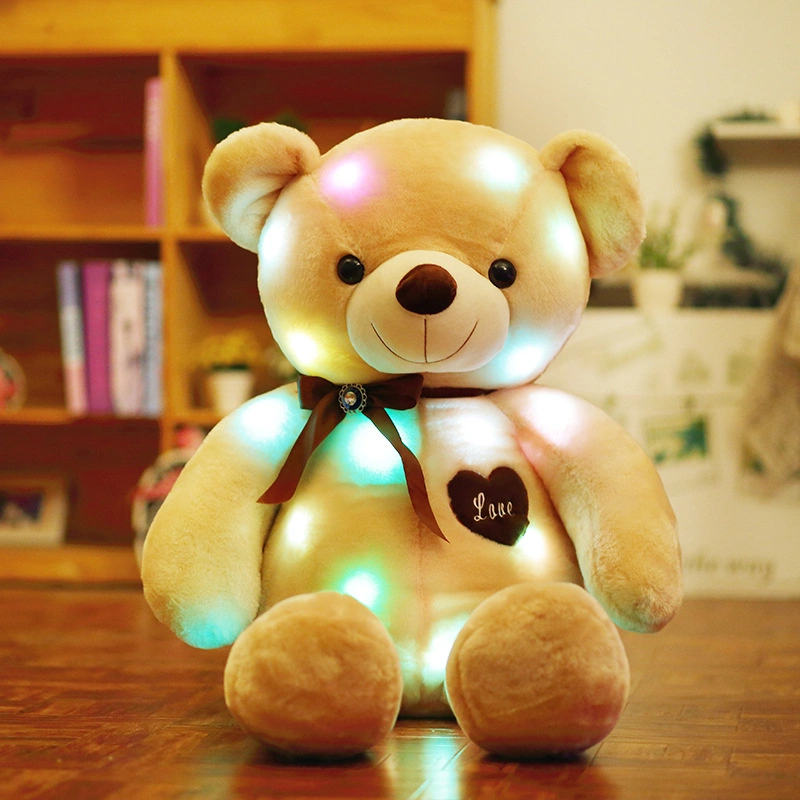 Osito de peluche Animal luces LED en la noche de San Valentín de Bluetooth conectado juguetes de peluche