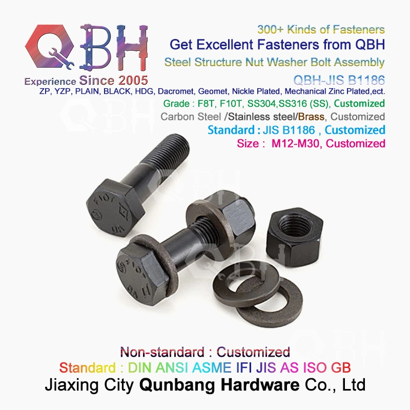 JIS B1186 Standard F8t/F10t Carbon Steel Black Hexgon Steel Nut Washer Bolt Steel Structure Building Fastener Hardware