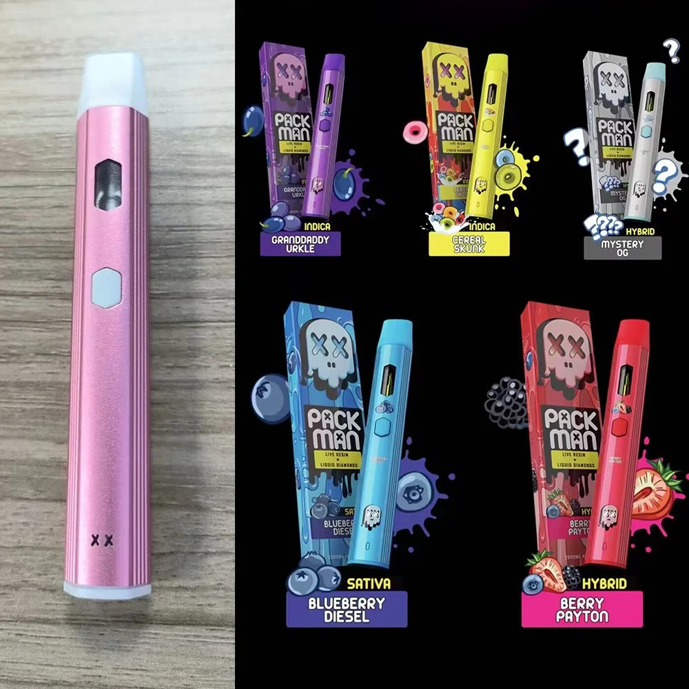 Packman Live Resin Liquid Diamonds Disposable Vape Pens E-Cigarettes Starter Kit 360mAh Rechargeable Battery Empty 2.0 Grams Pod Ceramic Coil Empty Vape