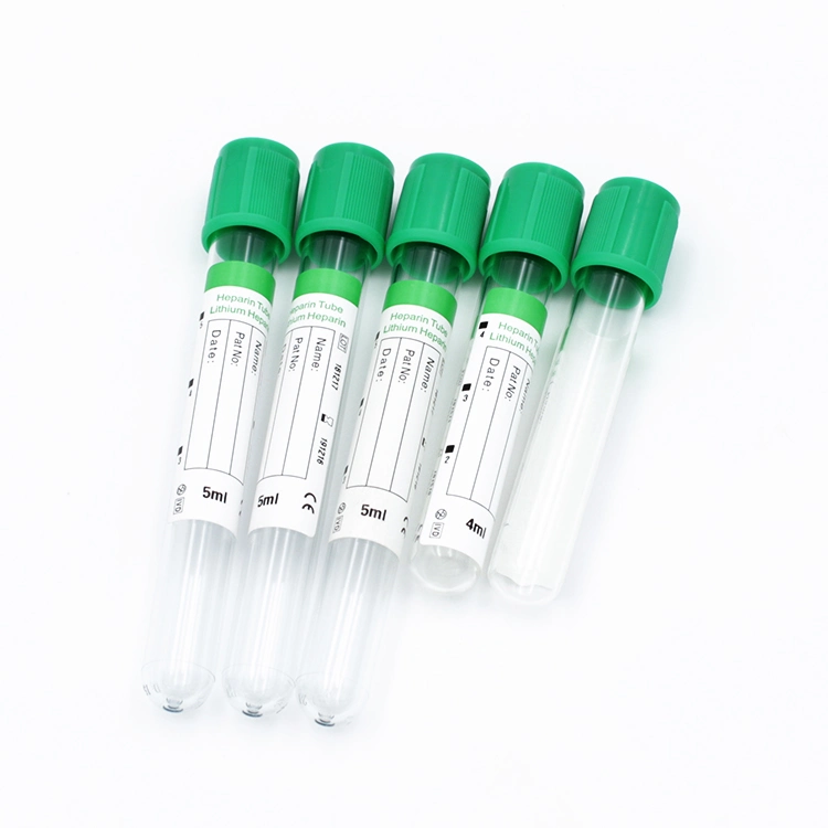 Laborgerinnungstest Natriumheparin Green Cap Vakuum Blutentnahme Rohr