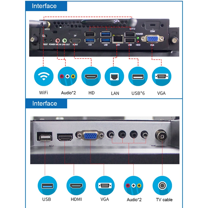 50/55/65/75/86/98/110 pulgadas multitáctil HD de 20 puntos de la placa electrónica inteligente de Panel Plano Interactivo de infrarrojos