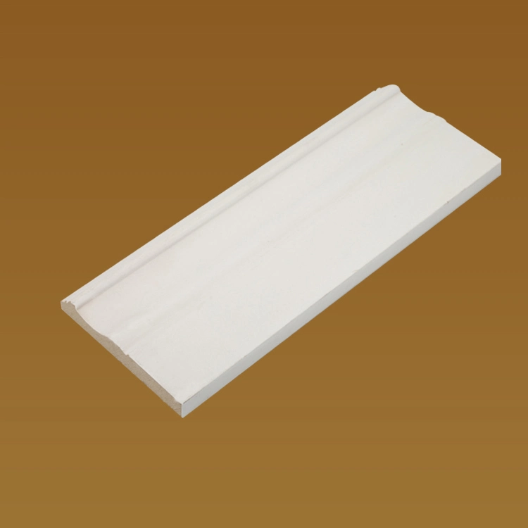 Custom Factroy Price Waterproof White Coated Solid Wood Baseboard