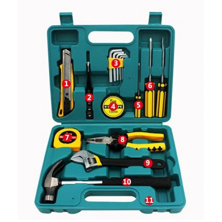 Ensemble d'outils manuels combinés de quincaillerie 16 pièces jeu d'outils multifonctionnels portatifs Sr8016