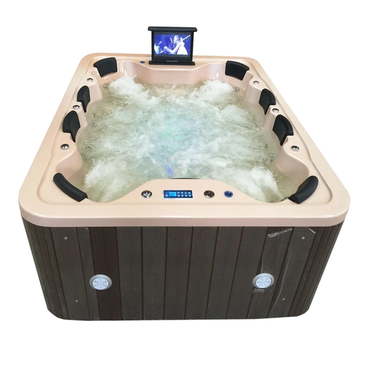 2 3 4 5 6 7 8 Banheira de hidromassagem acrílica ao ar livre independente com jatos de hidromassagem Whirlpool Piscina quente opcional Balboa Swim SPA Banheira de hidromassagem