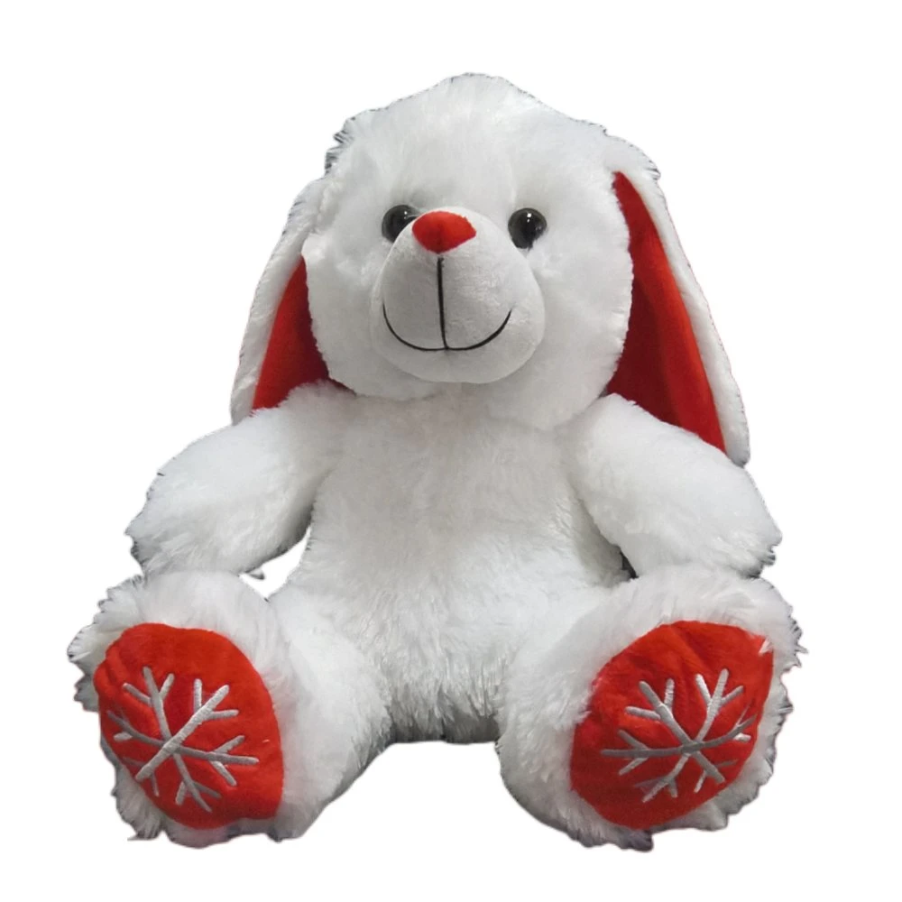 Wholesale/Supplier Custom Plush Toy White Body 15cm Sitting Bunny with Long Ear Children Gift Soft Stuffed Animal Rabbit Toys Embroidered Feet Rabbit Toy