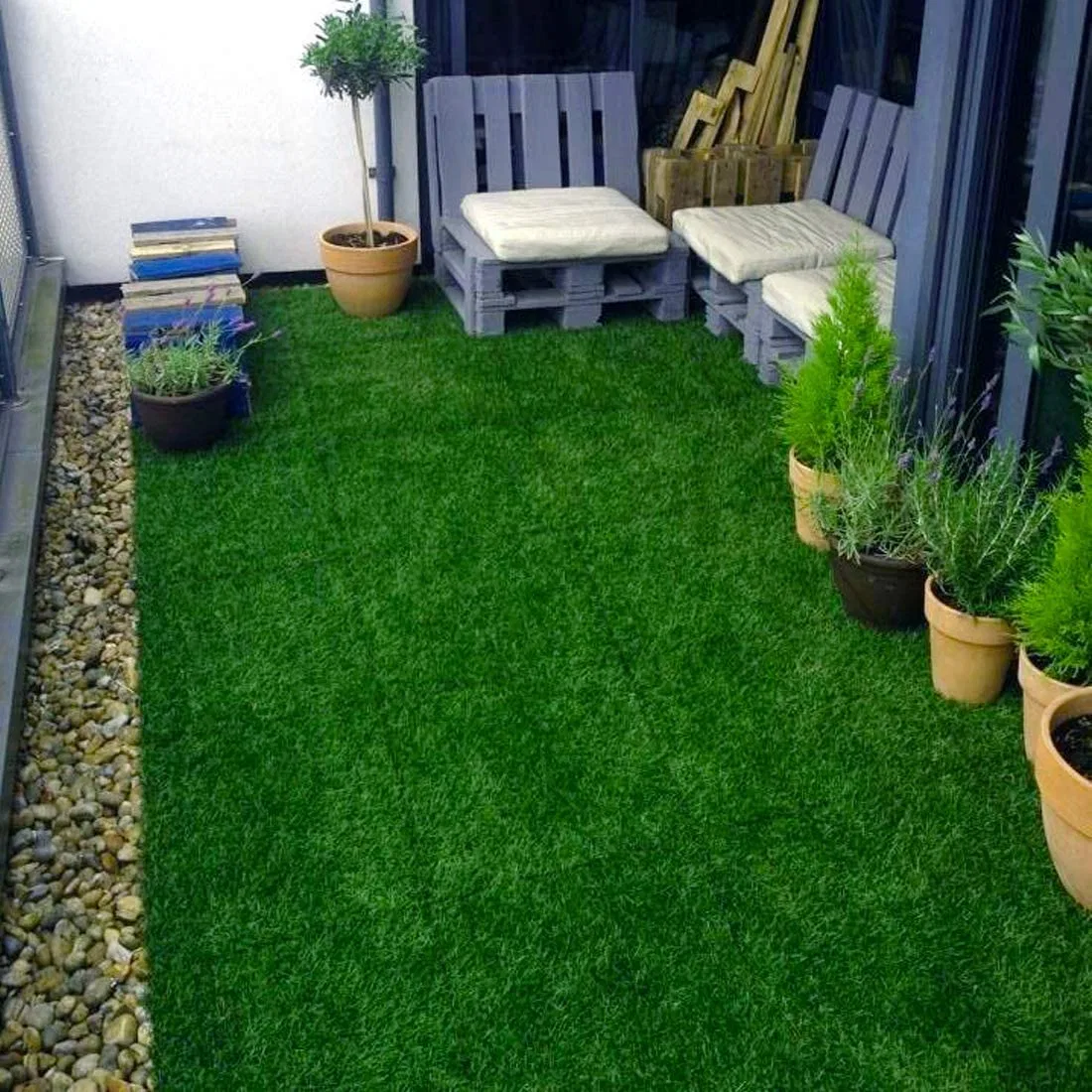 35 mm hohe Dichte Soft Durable Anti-Rutsch Kunstrasen Teppich Bodenmatte zum Überdecken Balkon, Rasen, Fußmatte, Büro, Garten Natural Green Synthetic Turf