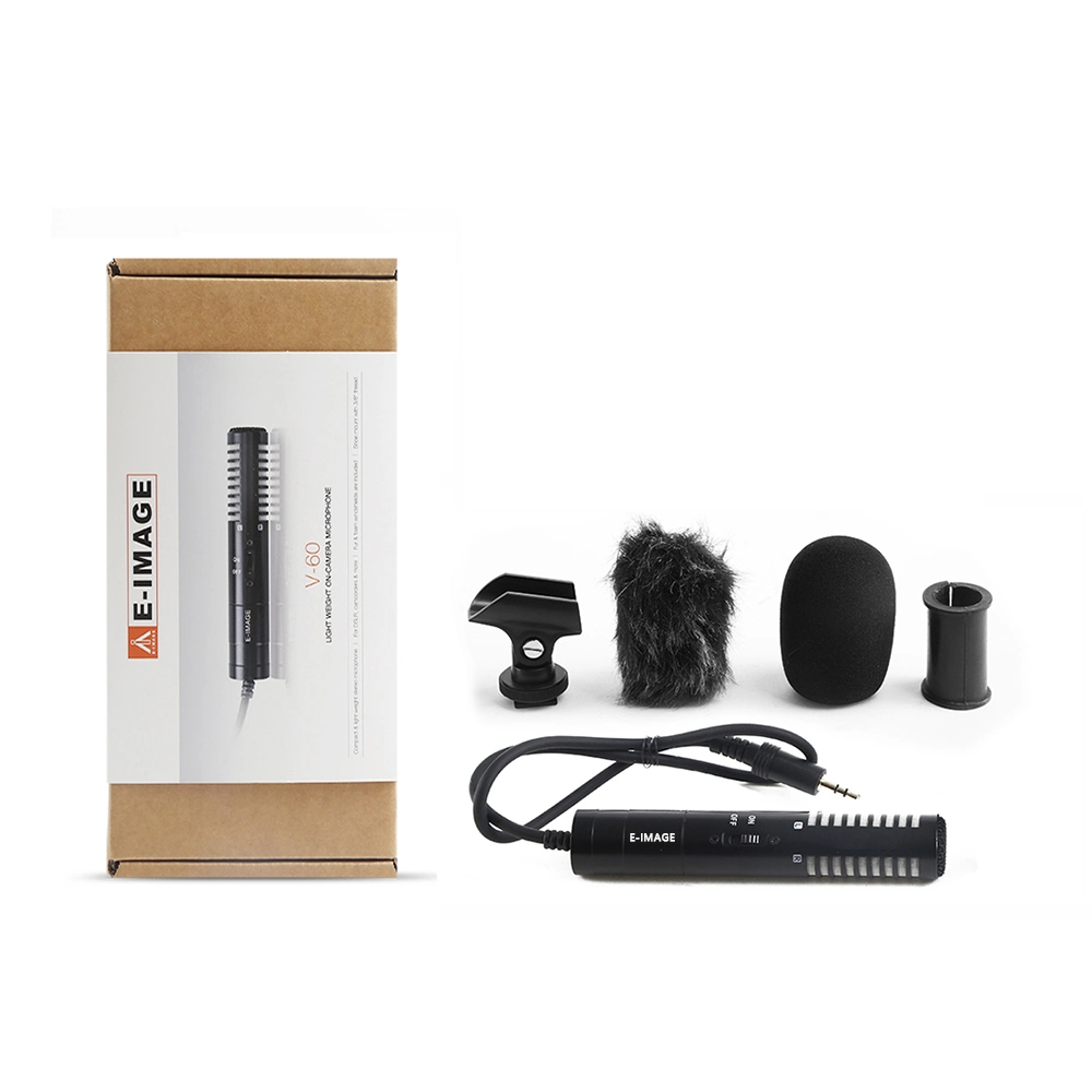 E-Image Professional on-Camera Stereo Microphone with 3.5mm Plug for DSLR Camera (V60)