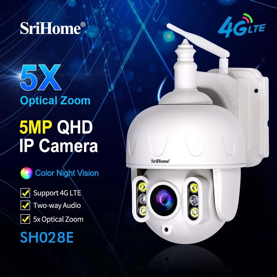 High quality/High cost performance Sh028e 4G 5X Optical Zoom Two Way Audio Waterproof IP66 5MP WiFi Camera Support Full Color Night Vision Sh28e