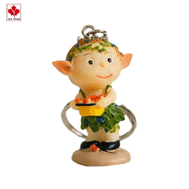 Vivid Figurine Crafts Resin Garden Fairy Figurine Keychain Promotional Gifts