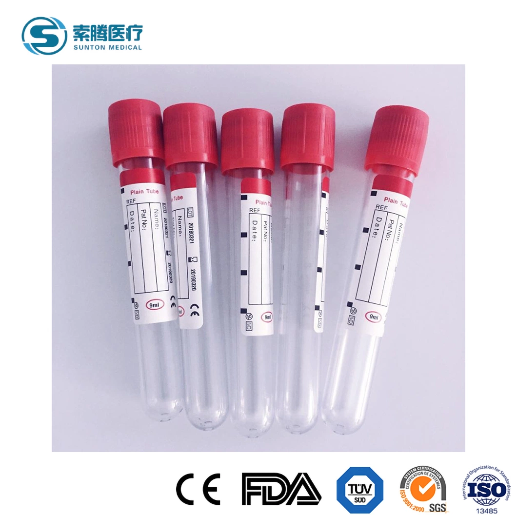 Tubo de recogida de sangre de vacío Sunton China desechable médico al por mayor personalizado Fabricantes de tubos de extracción de sangre de vacío estériles tubos de sangre de vacío médico