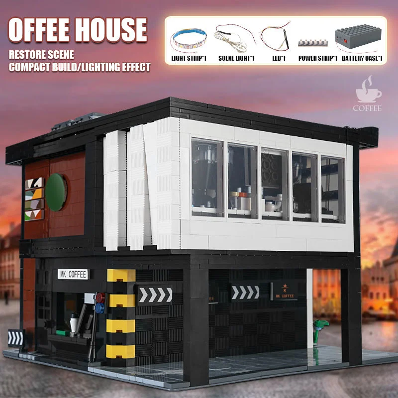 Coffee House Birthday Gifts City Streetview Building Blocks Assembly Bricks Kids Toys