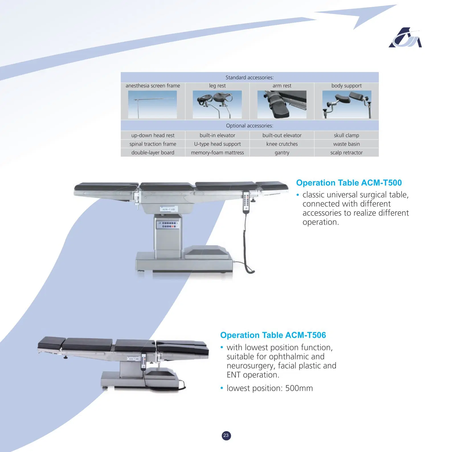 Adjustable Surgical Operation Medical Electric Hydraulic Operating Table