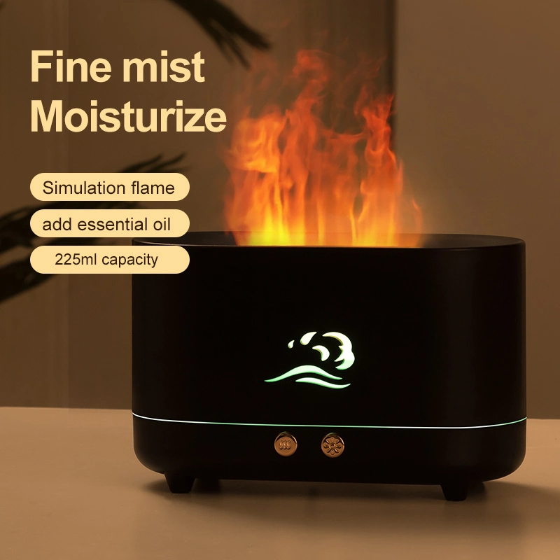 Difusor de aroma de la llama de fuego de lámpara LED 3D Mini humidificador ultrasónico de efecto de llama.