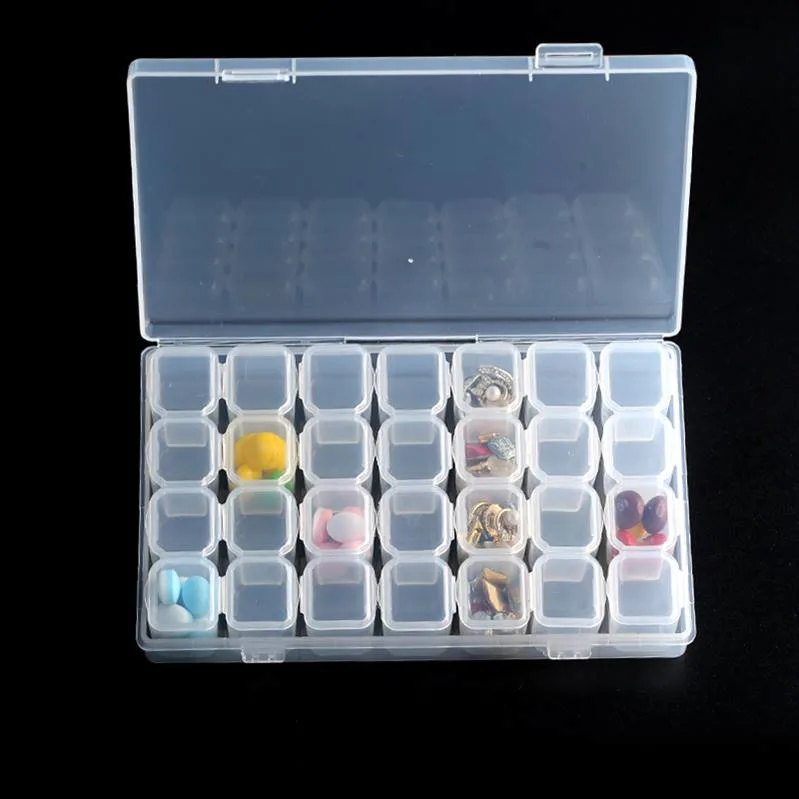 Detachable Double Weekly Plastic Rainbow Pill Box Large Travel Automatic Pill Case 7 Day Medication Pill Organiser Box