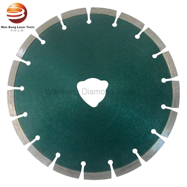 Laser Welded Fresh Concrete Diamond Saw Blade with Triangle Centre Hole for Cutting