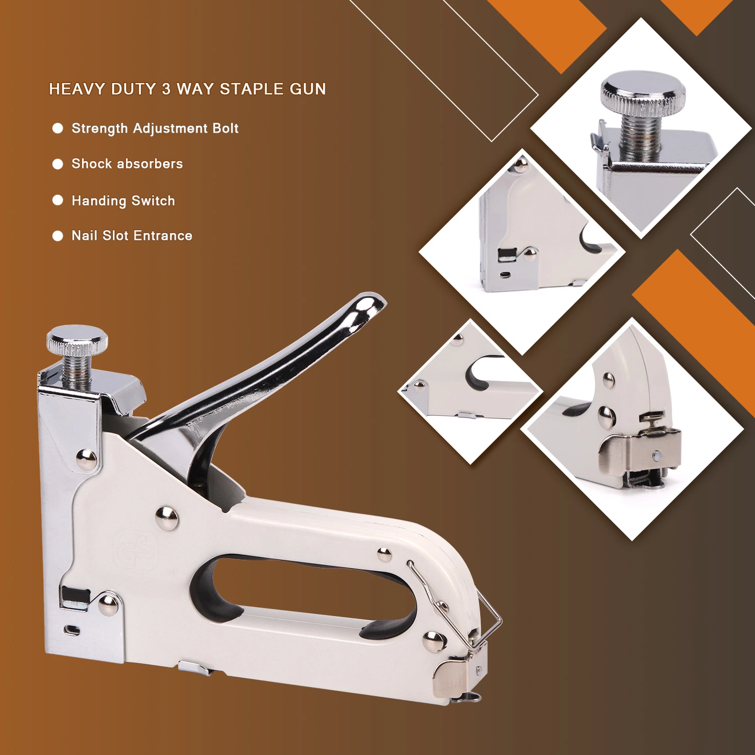 Heavy Duty Staple Gun Manual Stapler for Upholstery Wood Crafts 4-14 mm