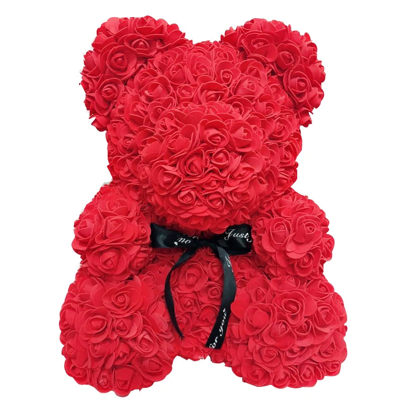 Flores artificiales decoración regalos de juguetes de peluche oso rosa