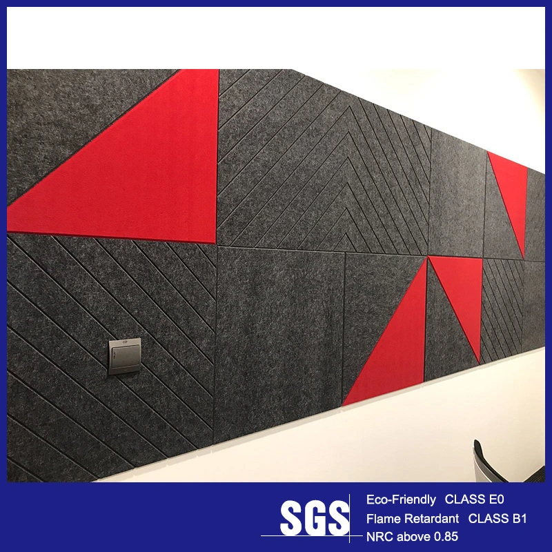 Interior Polyester Fiber Wallboard Covering Silk /Leather Surface Decorative 3D Fluted Wall Panel