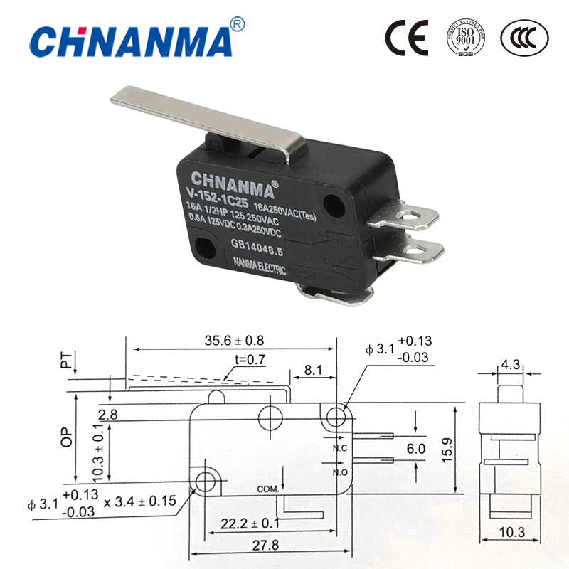 15A 250VAC Multipurpose Omron Micro Switch