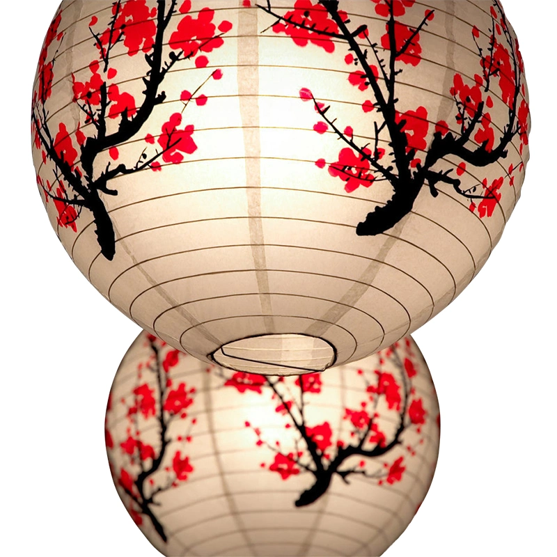 Rice Paper Solid Color Available Chinese Round Paper Lamp Hanging Decorations