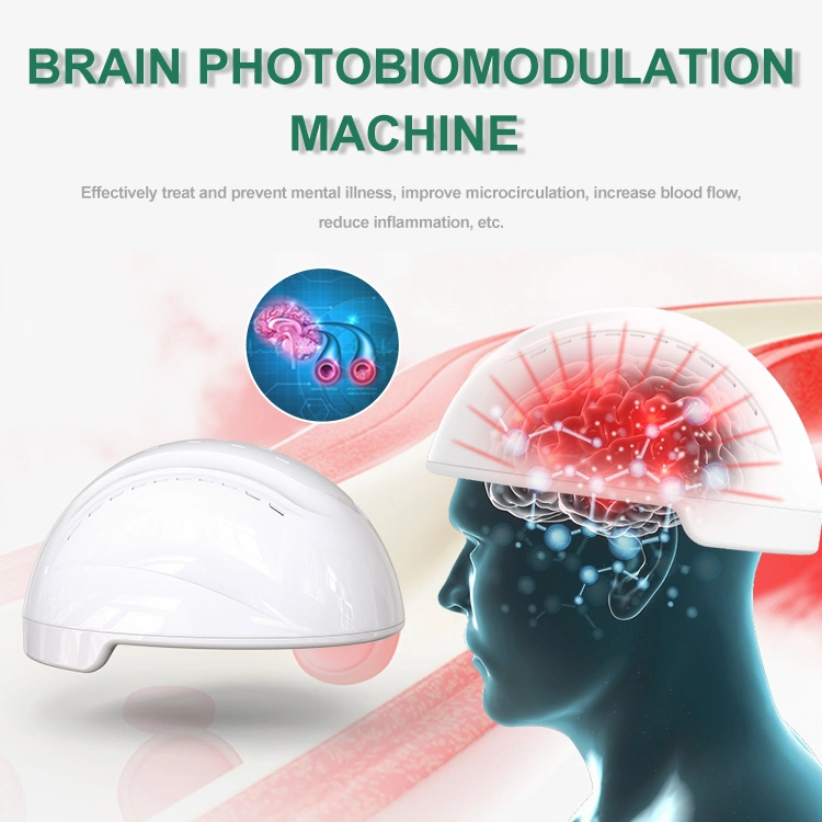 Медицинский PBM Brain Healing Helmet 810 нм почти Infrared тревожное регулирование Фотодинамическая светодиодная терапия Helmet для лечения Паркинсона