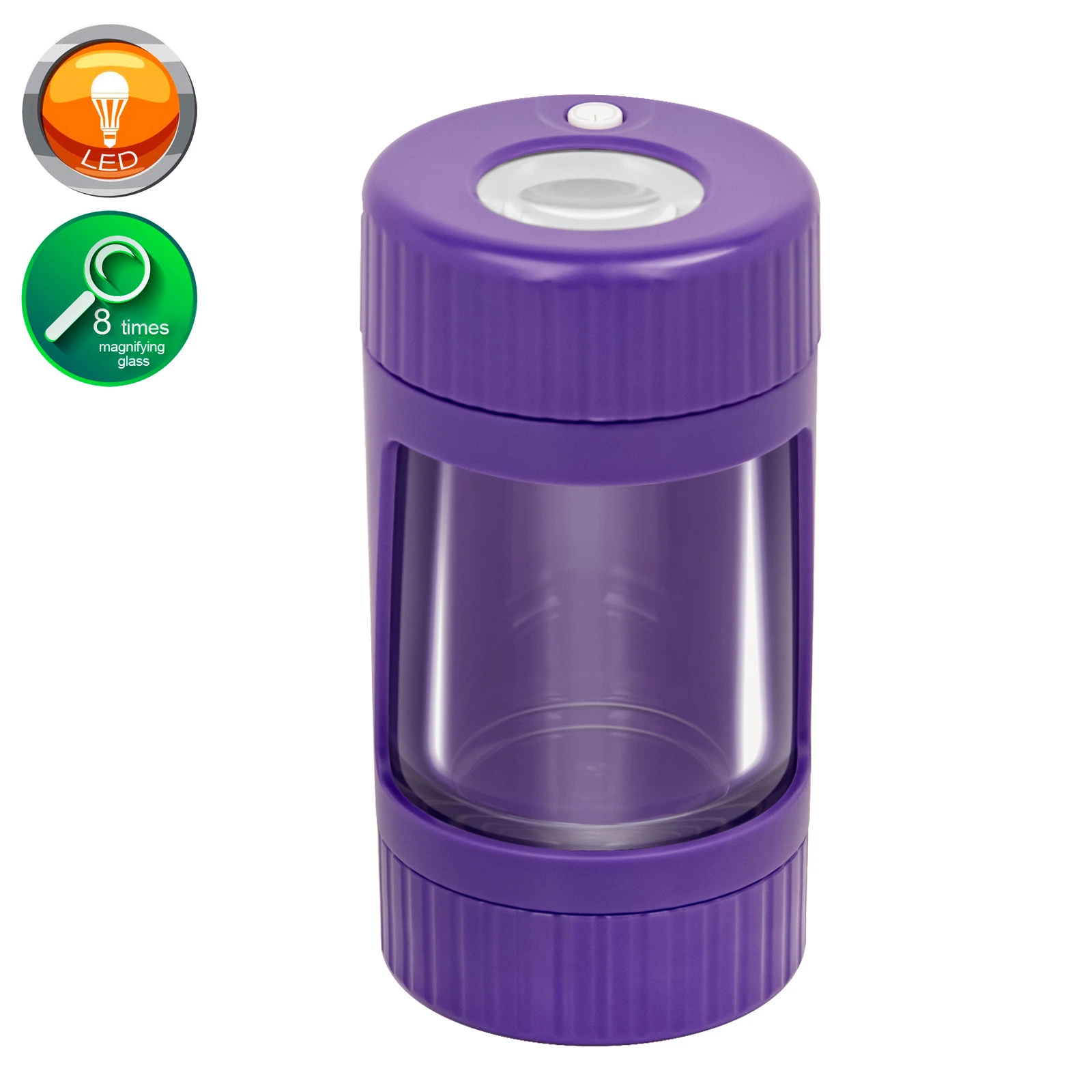 Wanchuang Glow in Dark Herb Grinder resistencia a niños firme Jar de vidrio