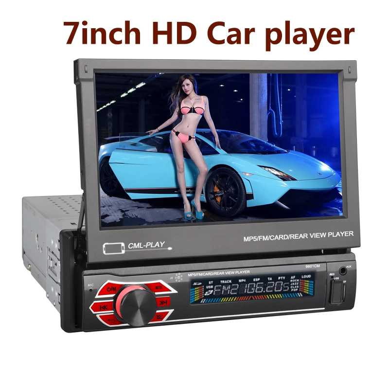 Hot 7inch Car MP5 Player Automatic Telescopic Screen Car Stereo Radio Audio MP5 Player Auto Stereo /USB/TF/Aux in Dash Car Player