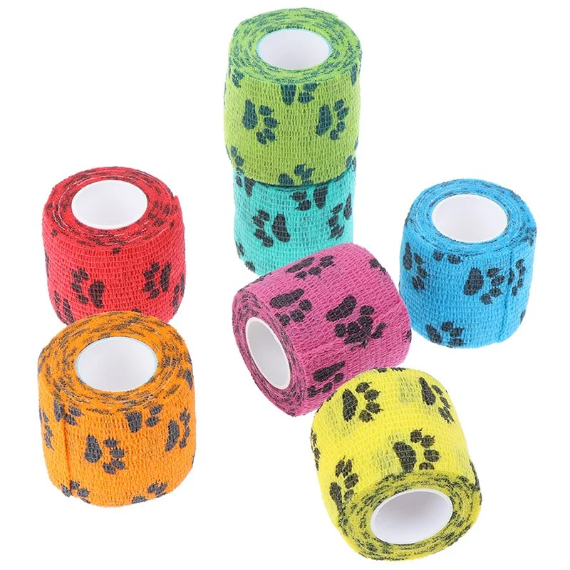 Wholesale Cartoon Pattern Non-Woven Cohesive Elastic Tattoo Wrap Bandage for Pet Vet and Tattoo Machine