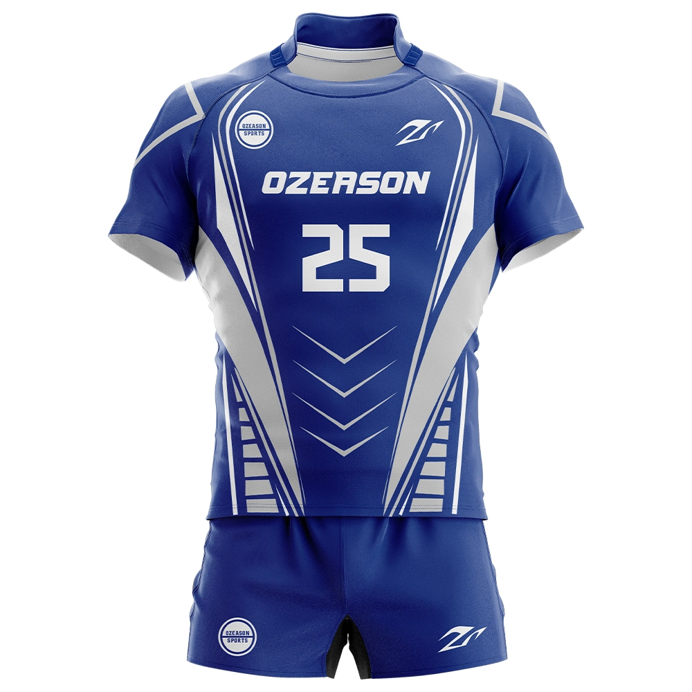 Tissu en jersey de rugby personnalisé coton de haute qualité pour enfants/adultes tous les noirs Maillot de rugby