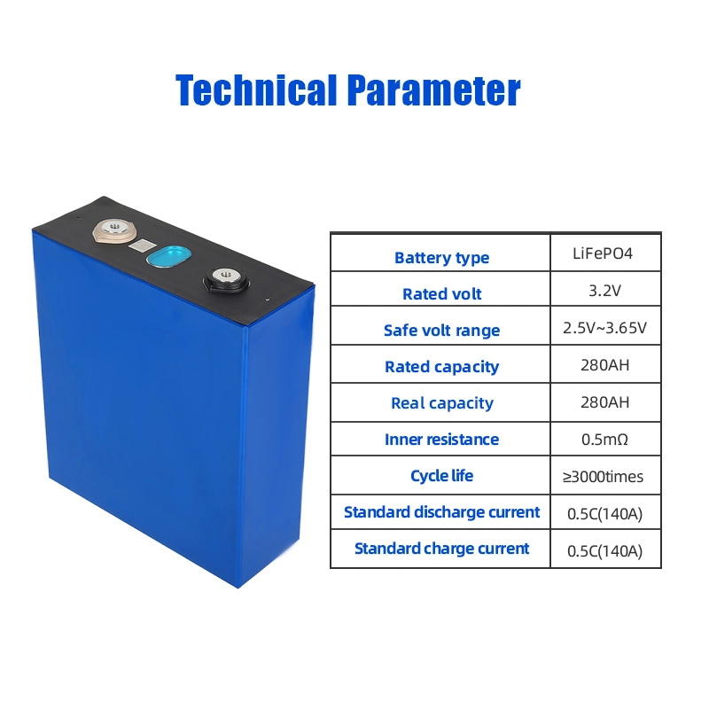 Grade a+ 3.2V 280ah LiFePO4 Battery Cell Pack Electric Bus Primary Batteries Digital Battery for Solar and Wind Power System