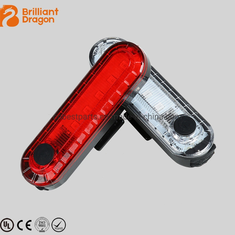 Red White Warning Flashing Emergency LED Bicycle Front Rear Lighting Rechargeable Safety Taillight Lamp for Running Hiking Powerful LED Bike Light