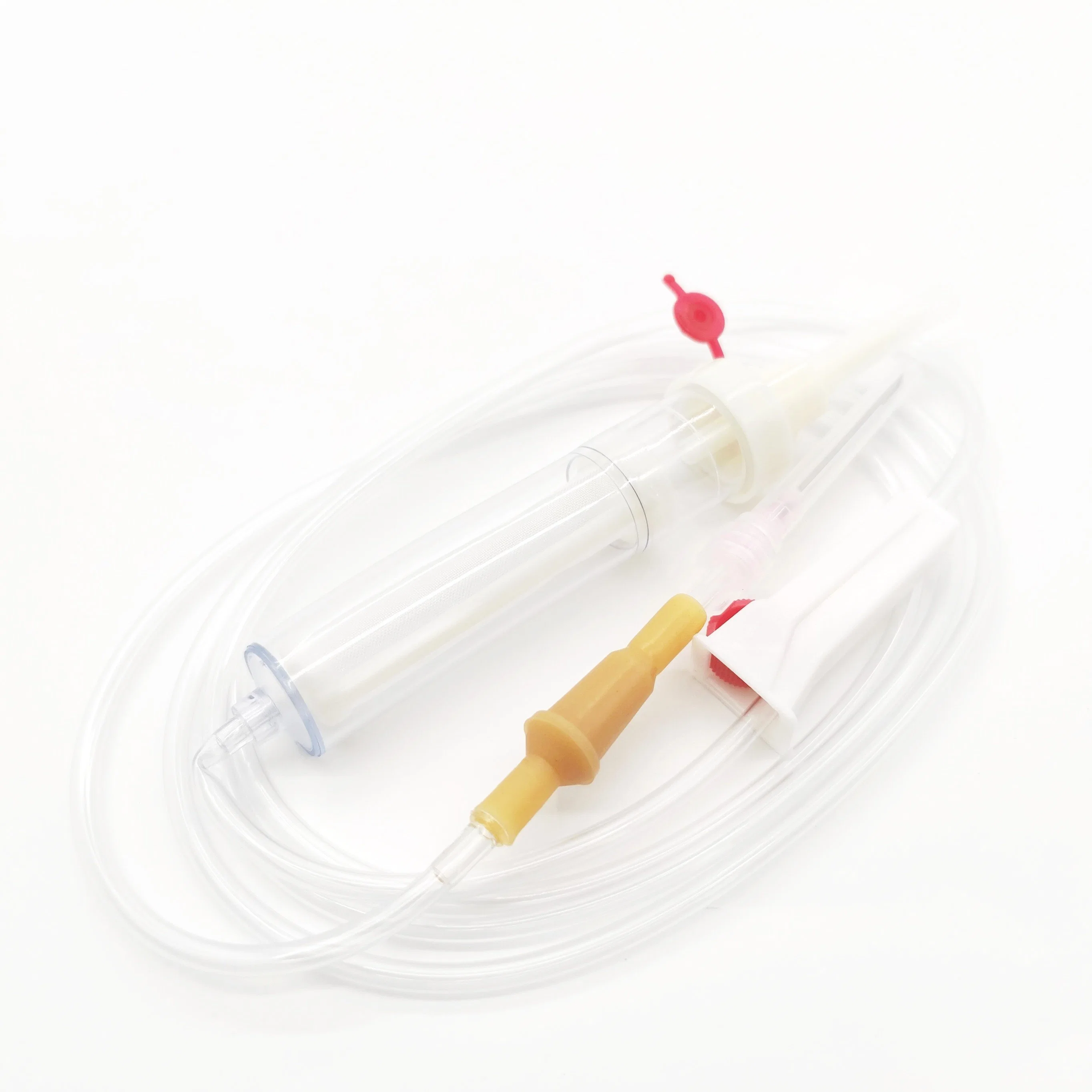 Conjunto de transfusão de sangue descartável esterilizado, tubo de PVC de 150 cm com EC