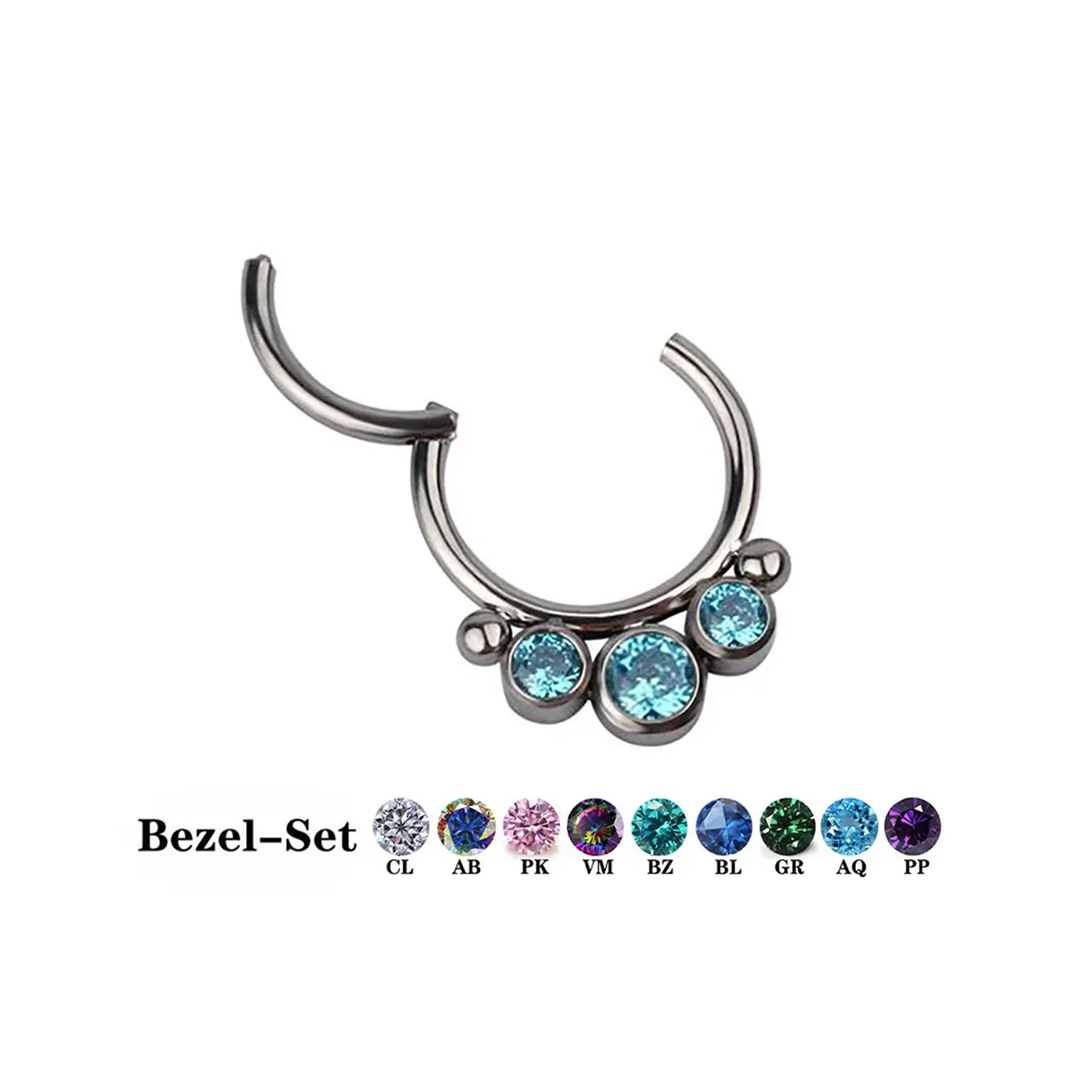 ASTM F136 G23 Bisutería de titanio nariz anillo pezón anillos Navel Vientre botón Piercing Joyería de mujeres Tpn029