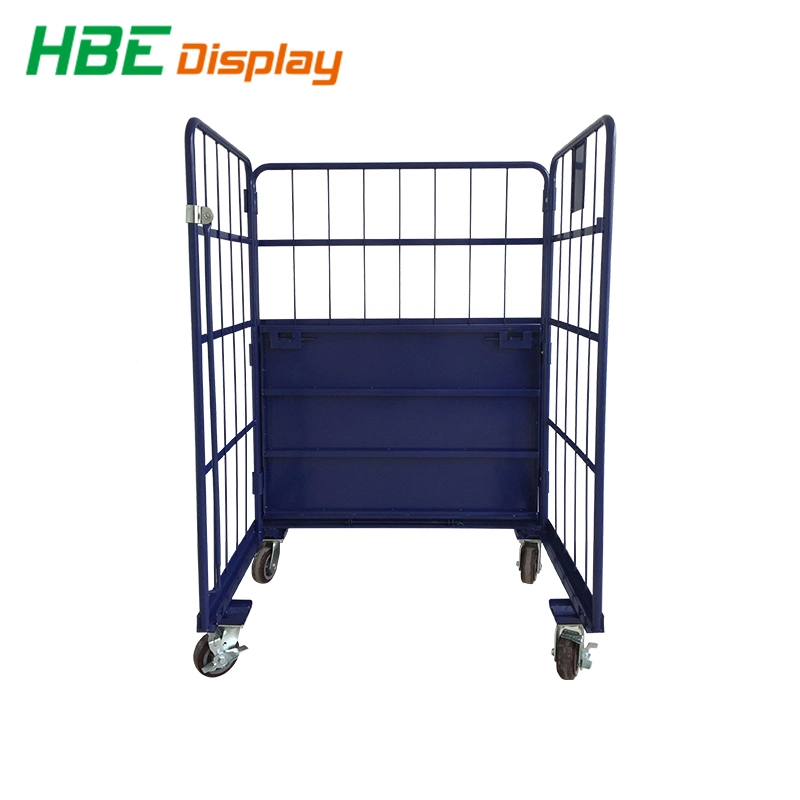 Four Sided Nestable Security Folding Trolly Roll Cage