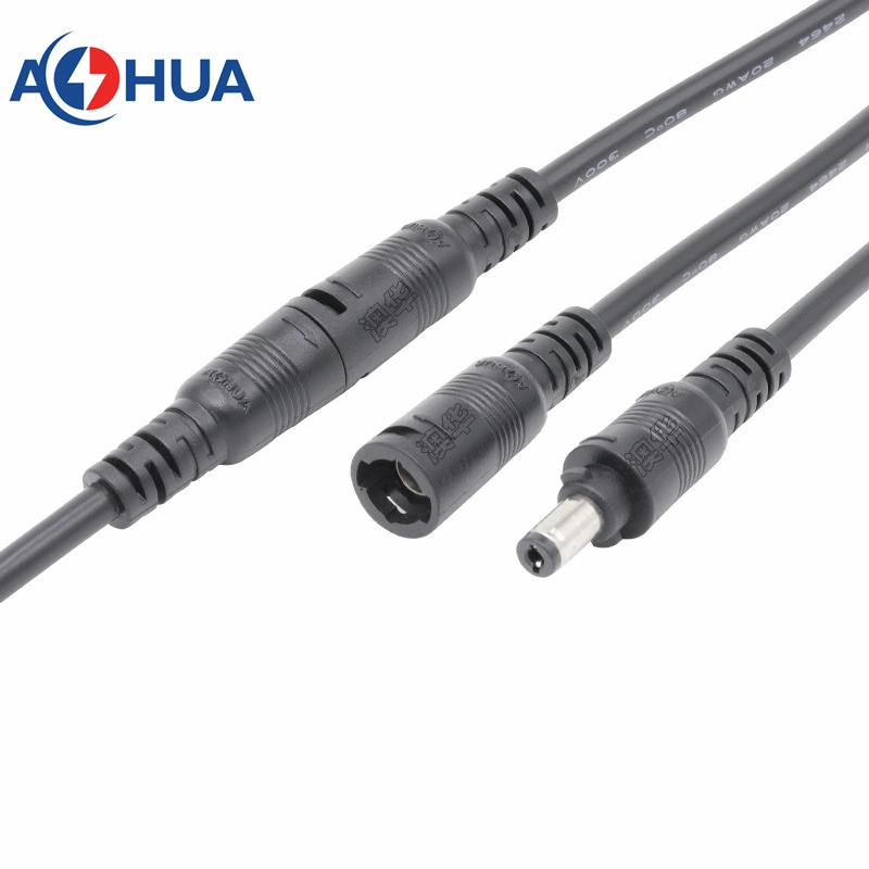 Conector rápido Aohua M13 5.5 * 2.1 5.5 * ficha fêmea macho/tomada de 2,5 mm Com cabo de 20 AWG para conector de vídeo e áudio/LED para automóvel/câmara