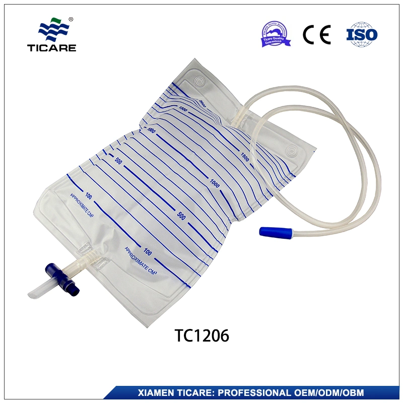 Overnight Bedside Reusable Changing Standard T Valve Medical Urine Bag for Patient Incontinence