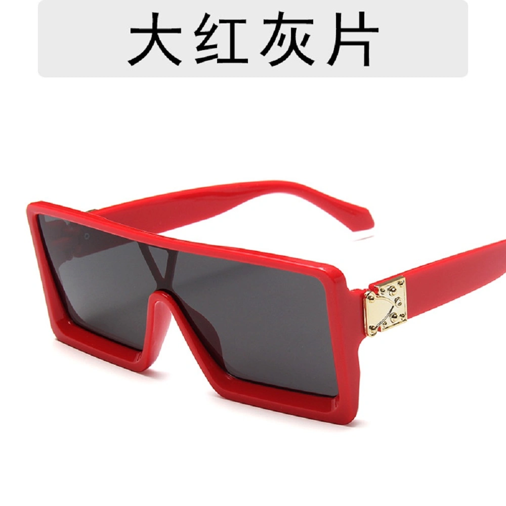 One-Piece Lens Fashion Metal Decoration Best Sellers Eyewear Cheap Wholesale/Supplier Square Sunglasses Vintage Personality