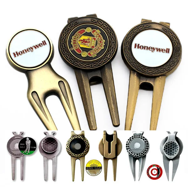 Factory Metal Golf Pitch Fork Various Design Ball Marker Golf Divot Tool