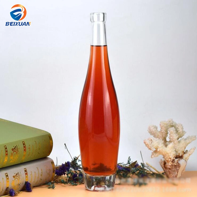 Good Quality 375ml 500ml Bowling Shape Thick Bottom Transparent Ice Glass Bottles for Wine Crafts