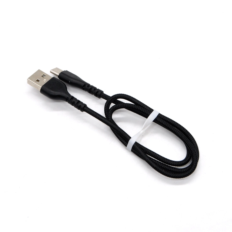 2.1A 50cm Black Wholesale/Supplier Nylon Braided Typec Cable Charging Cable Mobile Phone Accessories