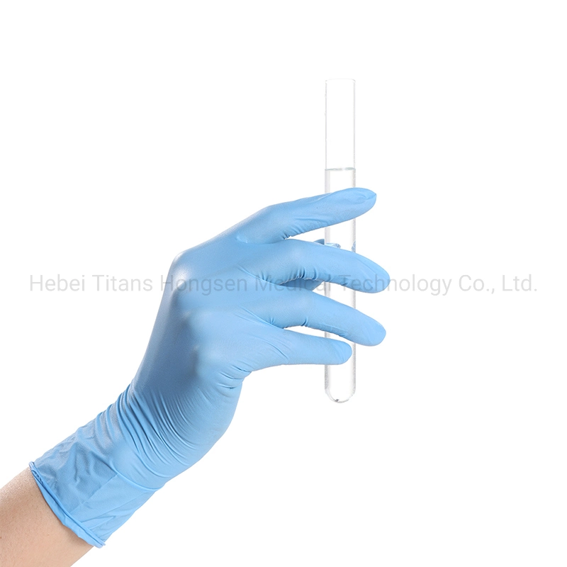 Disposable Blue Nitrile Gloves with Logo China Manufacturer Free Powder Dental Examination Gloves