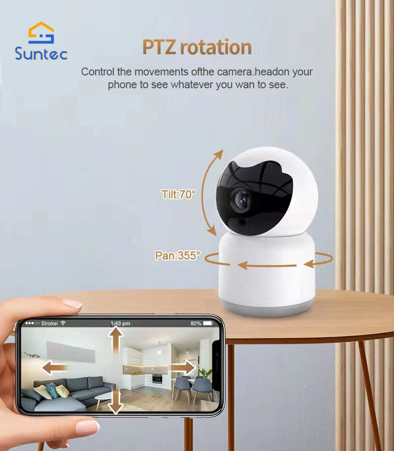 PTZ Tuya Control Intelligent Security Home Monitoring System Night Vision 2MP CCTV Camera