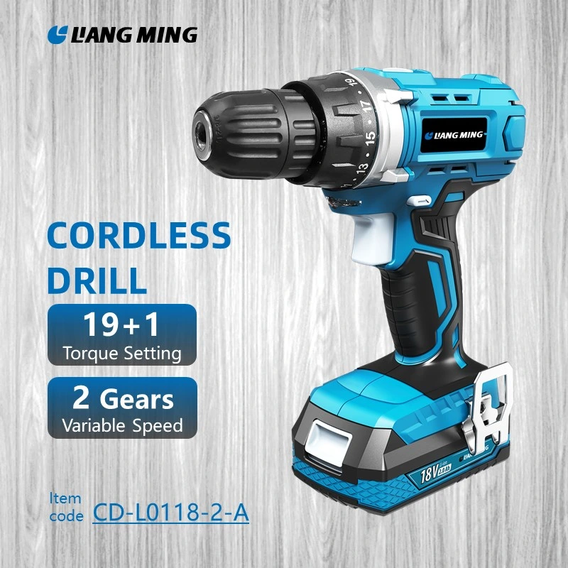 Electric Drill Tool Power Two Speed Driver Cordless 18V Lithium Battery