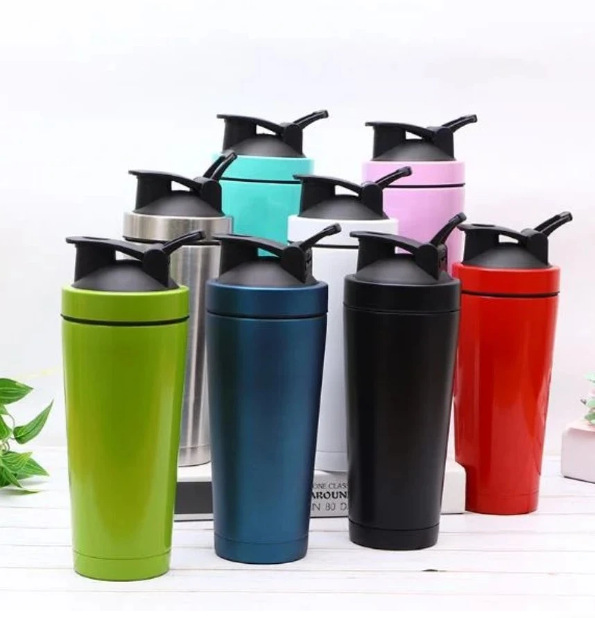 Isolierte Edelstahl-Shaker-Flasche mit Mixer, doppelwandige Vakuum-Protein-Mischungen Shaker Cup