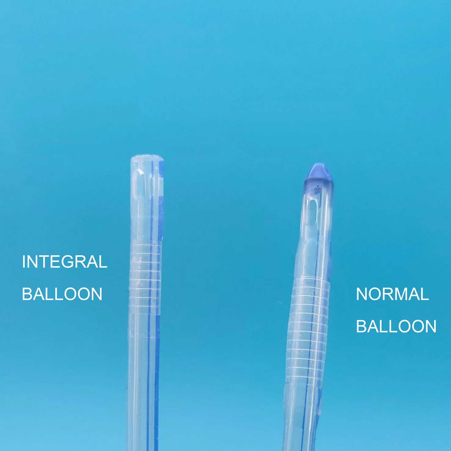 Integrated Flat Balloon Silicone Urinary Catheter with Unibal Integral Balloon Technology Opentipped Suprapubic Use 2 Way