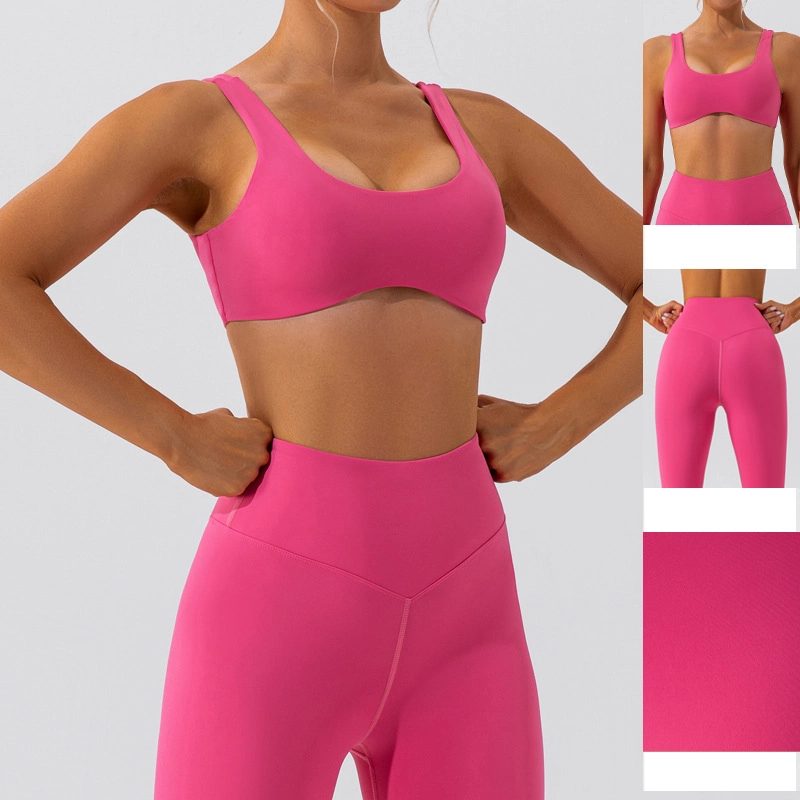 Les femmes de haute qualité de l'entraînement de l'habillement 2 pcs costume de remise en forme Salle de gym de l'usure Mesdames Sports Bra Activewear Yoga fixe