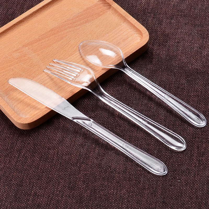 Discount Price Clear Heavy Duty Plastic Fancy Cutlery Elegant Disposable Forks